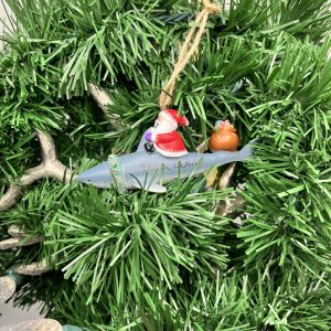 Santa on Shark Ornament