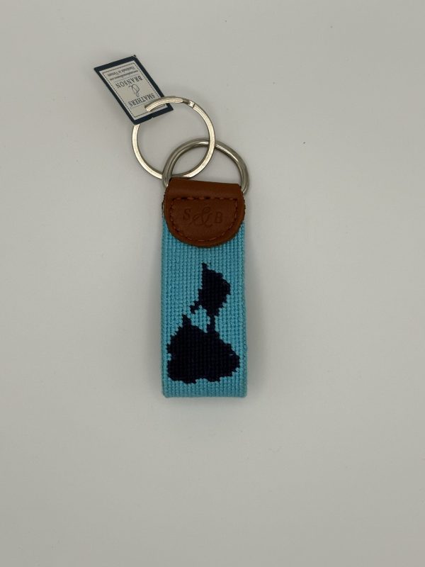 S & B Key Fob Aqua/Navy